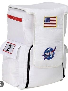 Roma White Kids Backpack with Red and Blue Accents